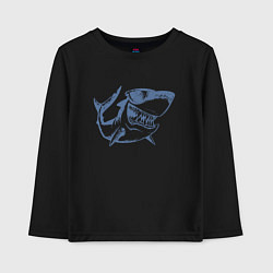 Лонгслив хлопковый детский Большая акула, цвет: черный