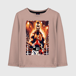 Лонгслив хлопковый детский Майк Тайсон вышел на ринг, цвет: пыльно-розовый