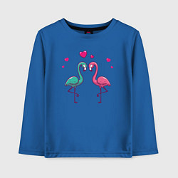 Лонгслив хлопковый детский Flamingo love, цвет: синий
