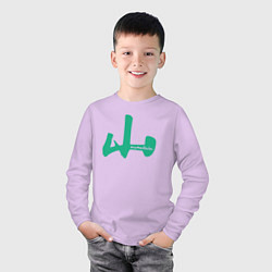 Лонгслив хлопковый детский Гора иероглиф, цвет: лаванда — фото 2