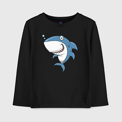 Лонгслив хлопковый детский Cute shark, цвет: черный
