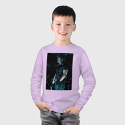 Лонгслив хлопковый детский Звездное сияние, цвет: лаванда — фото 2