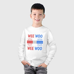 Лонгслив хлопковый детский Wee woo, цвет: белый — фото 2