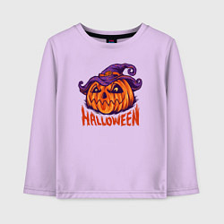 Лонгслив хлопковый детский Halloween праздник, цвет: лаванда