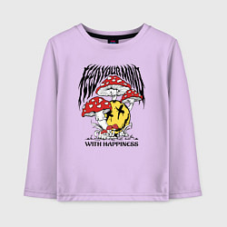 Лонгслив хлопковый детский Накорми свой разум счастьем, цвет: лаванда