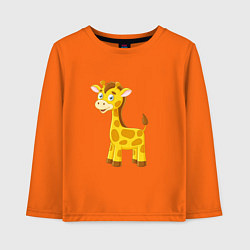 Лонгслив хлопковый детский Милый пятнистый жираф, цвет: оранжевый