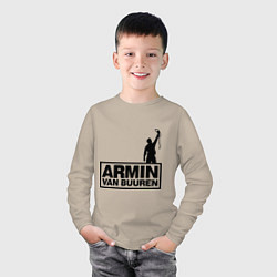 Лонгслив хлопковый детский Armin van buuren, цвет: миндальный — фото 2