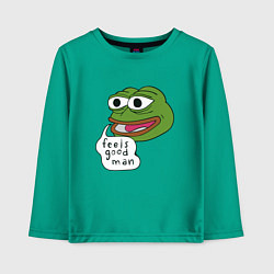 Лонгслив хлопковый детский Pepe feels good man, цвет: зеленый