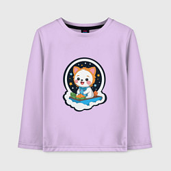 Детский лонгслив Собачка в звездном небе