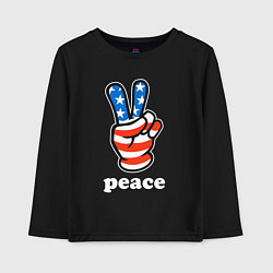 Лонгслив хлопковый детский USA peace, цвет: черный