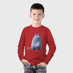Лонгслив хлопковый детский Кошка Хлоя, цвет: красный — фото 2