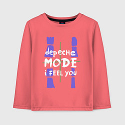 Лонгслив хлопковый детский Depeche Mode - I feel you single, цвет: коралловый