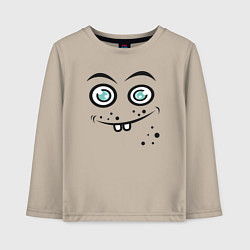 Лонгслив хлопковый детский Funny emoji, цвет: миндальный