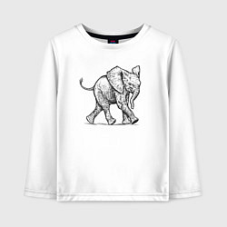 Лонгслив хлопковый детский Слоненок бежит, цвет: белый