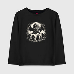 Лонгслив хлопковый детский Герои в логове дракона, цвет: черный