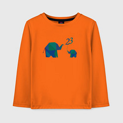 Лонгслив хлопковый детский Сын поздравляет папу с праздником, цвет: оранжевый