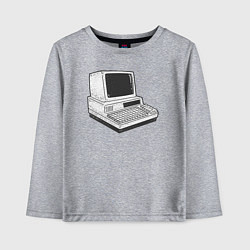 Лонгслив хлопковый детский Ретро компьютер, цвет: меланж