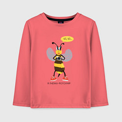 Детский лонгслив Пчёлка-фотограф серия: весёлые пчёлки