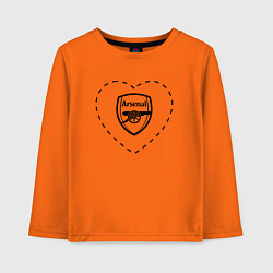 Лонгслив хлопковый детский Лого Arsenal в сердечке, цвет: оранжевый