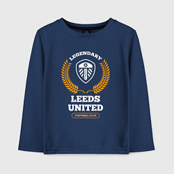 Детский лонгслив Лого Leeds United и надпись legendary football clu