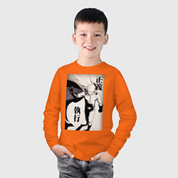 Лонгслив хлопковый детский Ванпанчмен Сайтама герой, цвет: оранжевый — фото 2