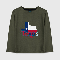 Лонгслив хлопковый детский Texas, цвет: меланж-хаки