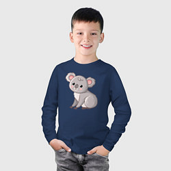 Лонгслив хлопковый детский Cute koala, цвет: тёмно-синий — фото 2