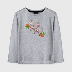 Лонгслив хлопковый детский Коала спит на ветке, цвет: меланж