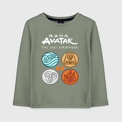 Детский лонгслив Аватар четыре стихии