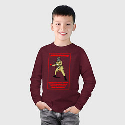 Лонгслив хлопковый детский Helldivers 2: Новобранец, цвет: меланж-бордовый — фото 2