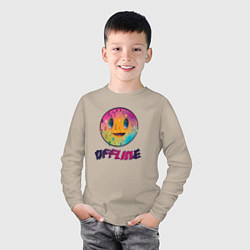 Лонгслив хлопковый детский Offline улыбка смайла, цвет: миндальный — фото 2