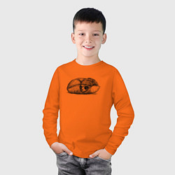 Лонгслив хлопковый детский Стильная лиса на отдыхе, цвет: оранжевый — фото 2
