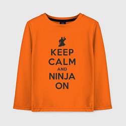 Лонгслив хлопковый детский Keep calm and ninja on, цвет: оранжевый