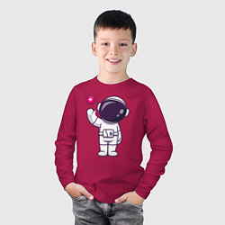 Лонгслив хлопковый детский Hello spaceman, цвет: маджента — фото 2