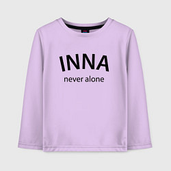 Лонгслив хлопковый детский Inna never alone - motto, цвет: лаванда