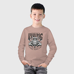 Лонгслив хлопковый детский Скандинавский викинг, цвет: пыльно-розовый — фото 2