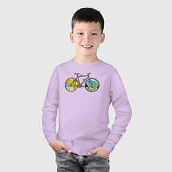 Лонгслив хлопковый детский Nature bike, цвет: лаванда — фото 2