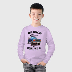 Лонгслив хлопковый детский Американский внедорожник Форд Бронко, цвет: лаванда — фото 2