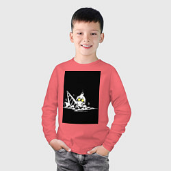 Лонгслив хлопковый детский Гуррен-Лаганн Симон, цвет: коралловый — фото 2