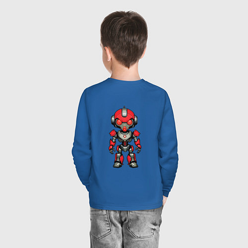Детский лонгслив The Red robot / Синий – фото 4