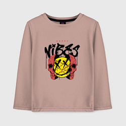 Лонгслив хлопковый детский Счастливый вайб, цвет: пыльно-розовый