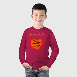 Лонгслив хлопковый детский Basket love, цвет: маджента — фото 2
