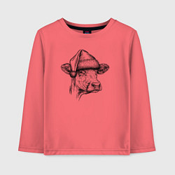 Детский лонгслив Новогодняя Буренка