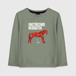 Лонгслив хлопковый детский Einstrzende Neubauten - Horse, цвет: авокадо