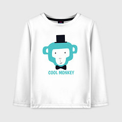 Лонгслив хлопковый детский Cool monkey, цвет: белый