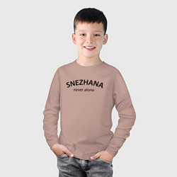 Лонгслив хлопковый детский Snezhana never alone - motto, цвет: пыльно-розовый — фото 2