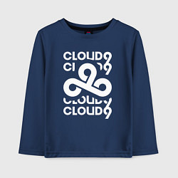 Лонгслив хлопковый детский Cloud9 - in logo, цвет: тёмно-синий