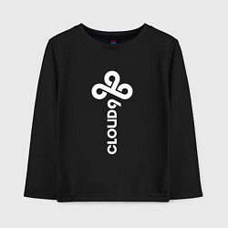 Лонгслив хлопковый детский Cloud9 - vertical logo, цвет: черный