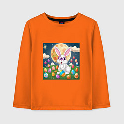 Лонгслив хлопковый детский Зайчик ботаник, цвет: оранжевый