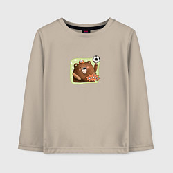 Детский лонгслив Медведь футболист